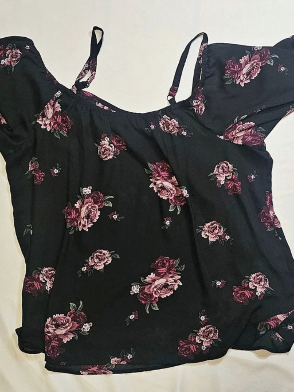 TORRID Floral Blouse Black & Pink Size 3